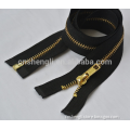 5# brass zipper with golden teeth and golden slider open end auto lock